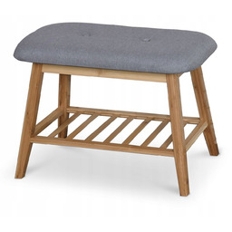 Ławka tapicerowana półka na buty szara do przedpokoju