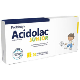 ACIDOLAC Junior suplement diety Czekolada 20 tabletek