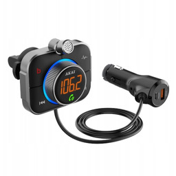 Transmiter Fm Samochodowy Bluetooth Ładowarka QC3.0 Pd 24W