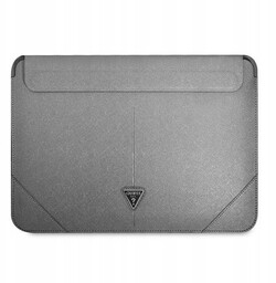 Guess Sleeve GUCS16PSATLG 16" srebrny /silver Saffiano Triangle
