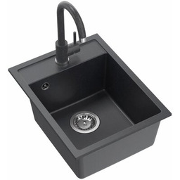 Zlewozmywak jednokomorowy MYQ Color-Box BOXG1COL Czarny 50x39 +