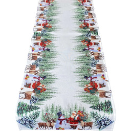 Bieżnik bożonarodzeniowy prostokątny z nadrukiem w Mikołaja BNB05-1