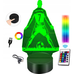 Lampka Nocna 3D Led Dla Dzieci Piłkarz Piłka