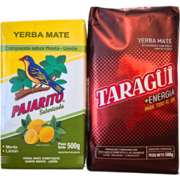 Zestaw Taragui Energia + Pajarito Menta Limon. 2x500g