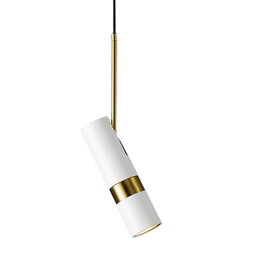 Copel Wisząca lampa regulowana CGLOOK1PWH tuba biała mosiądz