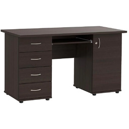 Edinos Biurko brązowe długie zamykane na kluczyk wenge