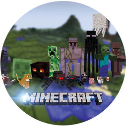 Dekoracyjny opłatek tortowy Minecraft - 20 cm