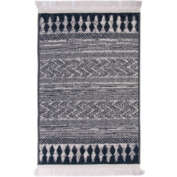 Chodnik dwustronny Alba 80 x 150 cm czarno-niebieski