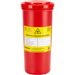 POJEMNIK NA ODPADY MEDYCZNE 2 L CZERWONY