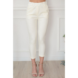 Spodnie cygaretki dzianinowe kremowe Jose