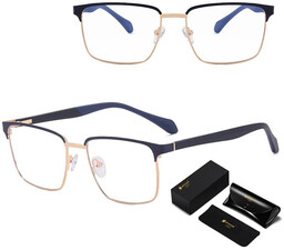 Stylion Metalowe męskie okulary zerówki z filtrem Blue