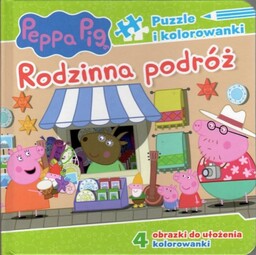 Świnka Peppa Puzzle i kolorowanki 3 Rodzinna podróż