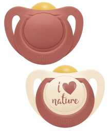 NUK FOR NATURE Smoczek uspokajający lateksowy 18-36m terakota,