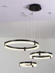 Wisząca lampa sufitowa ring czarna 80cm 127Watt L150