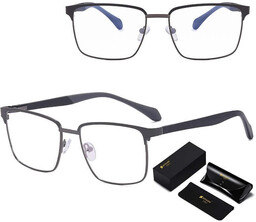 Stylion Metalowe męskie okulary zerówki z filtrem Blue