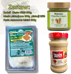 Zestaw do Dubajskiej Czekolady: Kadaif, Pasta Pistacjowa, Tahini