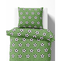 Pościel bawełniana dwustronna biała w siatkę i piłki