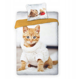 Pościel 160x200 70x80 Bawełna Kotek Realistyczny Motyw Best