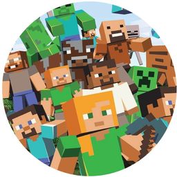 Dekoracyjny opłatek tortowy Minecraft - 20 cm