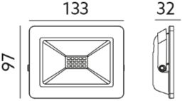 OPRAWA LED MH 20W CZARNA barwa CIEPŁOBIAŁA LED2B
