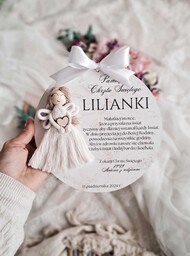 Pamiątka z Aniołkiem dla dziewczynki, pamiątka Chrztu Świętego