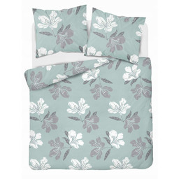 Pościel flanelowa 220x200 miętowa kwiaty Flanela
