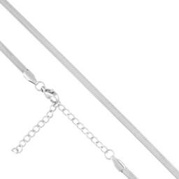Łańcuszek srebrny splot żmijka delikatny 45 cm stal