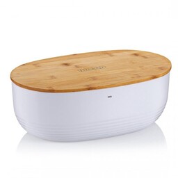 KELA-Chlebak z bambusową pokrywą biały Namur