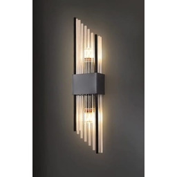 Slash - Kinkiet Kryształowy Czarny 35cm, Czarny