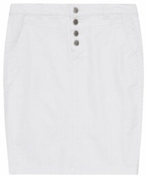 Spódnica damska ołówkowa z ozdobnymi guzikami biała