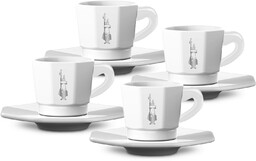 Bialetti Octagonal Cups, zestaw 4 filiżanek, biały