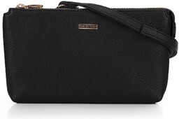 Crossbody z ekoskóry dwukomorowa czarno - złota