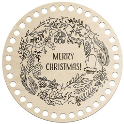 Pakamera Okrągła Drewniana Baza do Szydełkowania Koło 20cm