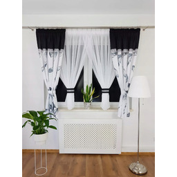 Krótka Firanka Z Zasłonami Komplet Firanki Do Salonu