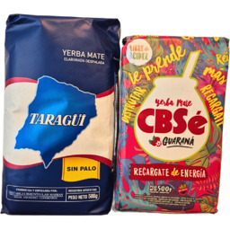 Zestaw Taragui Sin Palo + CBSe Guarana. 2x500g