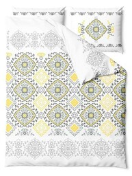 Zaratex Pościel satynowa 160x200 Sunshine Glamour biała żółta