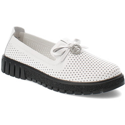 Filippo Białe Mokasyny Eleganckie Wsuwane Obuwie Damskie