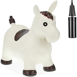 Relaxdays Koń do skakania, w zestawie pompka,