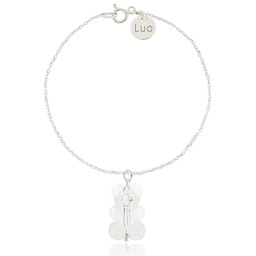 Bransoletka srebrna z bezbarwnym misiem