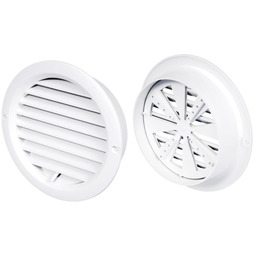 MW100KOR Kratka okrągła z żaluzją fi 100 biała