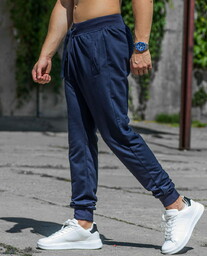Spodnie męskie joggery granatowe Recea