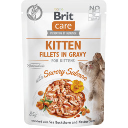 Brit Care Cat Fillets In Gravy Kitten Łosoś