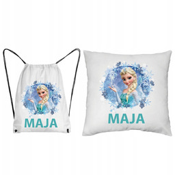 ZESTAW PODUSZKA + WOREK Plecak ELSA Kraina lodu