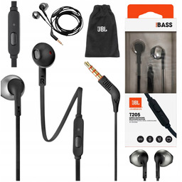 Uniwersalne Przewodowe Słuchawki Jbl Douszne Czarne Mikrofon Czarne