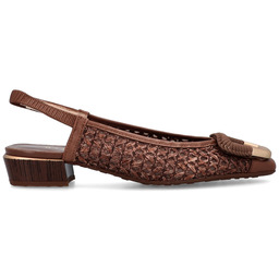 Plecione czółenka na niskim obcasie- HISPANITAS RHV264658 BRĄZOWE