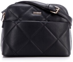 Damska crossbody z przeszyciami ekoskóra czarno - złota
