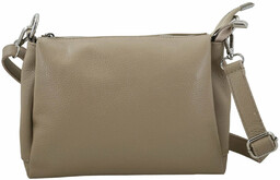 Uniwersalna torebka skórzana listonoszka - Beżowa