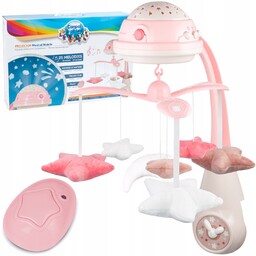 Karuzela z pozytywką i projektorem Canpol różowa 75/100