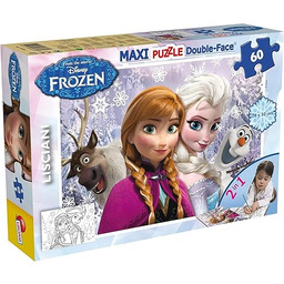 Lisciani - Frozen Maxi Double Face, puzzle coloreable,