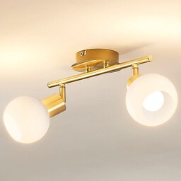 Lampa Sufitowa Lindby, ELAINA, ściemnialny, złoty mosiężny, salon,
